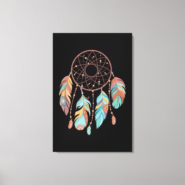 Dream Catcher Native American Feathers Tribal Drea Canvas Print (Front)