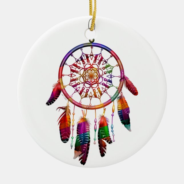 Dream catcher Native American Spiritual Ceramic Tree Decoration (Front)