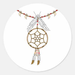 Dream Catcher Necklace Classic Round Sticker