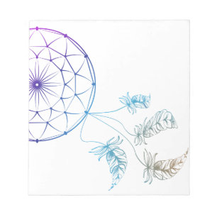 dream catcher on white background notepad
