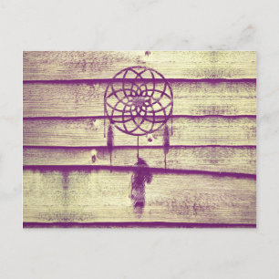 Dream Catcher Purple Wood Postcard