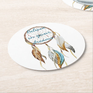 Dream Catcher Round Paper Coaster
