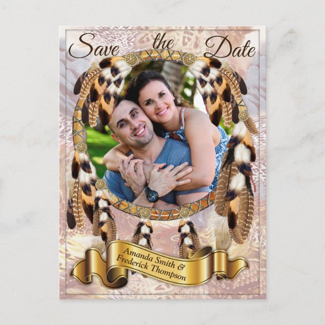 Dream Catcher Save the date Announcement Postcard (Front)