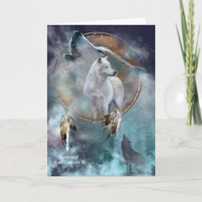 Dream Catcher Series -Spirit Wolf ArtCard Card (Front)