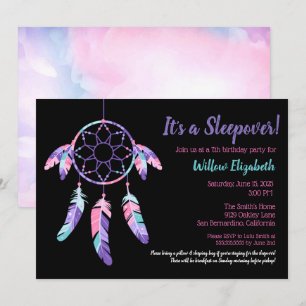 Dream Catcher Sleepover Kids Birthday Party Invitation