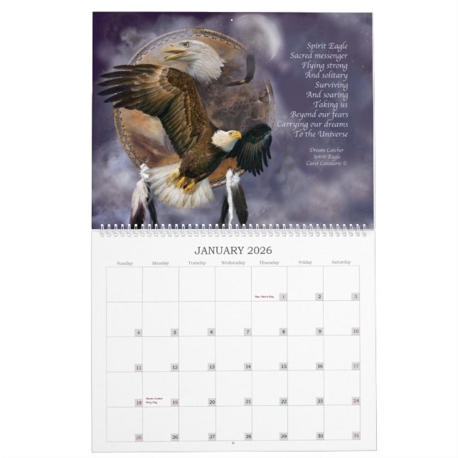 Dream Catcher Spirit Animal Art Calendar 2015 (Jan 2026)