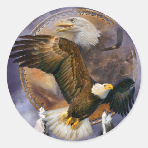 Dream Catcher - Spirit Eagles Art Stickers