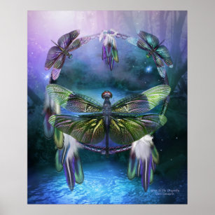 Dream Catcher-Spirit Of The Dragonfly Poster/Print Poster