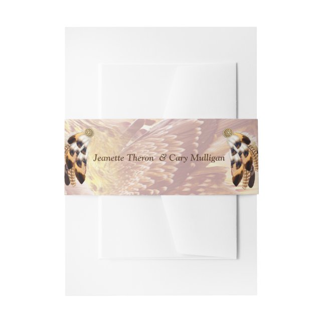 Dream catcher stationary invitation belly band (Front Example)