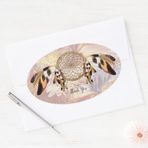Dream Catcher Stationary Oval Sticker