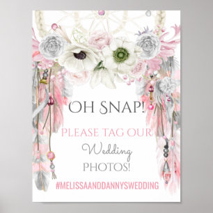 Dream Catcher Tribal Boho Wedding Sign Photos