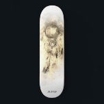 *~* Dream Catcher Tribal Shaman Sacred Shamanic Skateboard<br><div class="desc">* Western BOHO American Watercolor Abstract Dream Catcher Journey with lovely Feathers as a Shamanic symbol for a Native American Spiritual Healer or BOHEMIAM design. * . *** The colours are Sepia , Yellow , Grey .. This spirit based esoteric popular boho creative abstract modern dreamcatcher and feathers design will...</div>