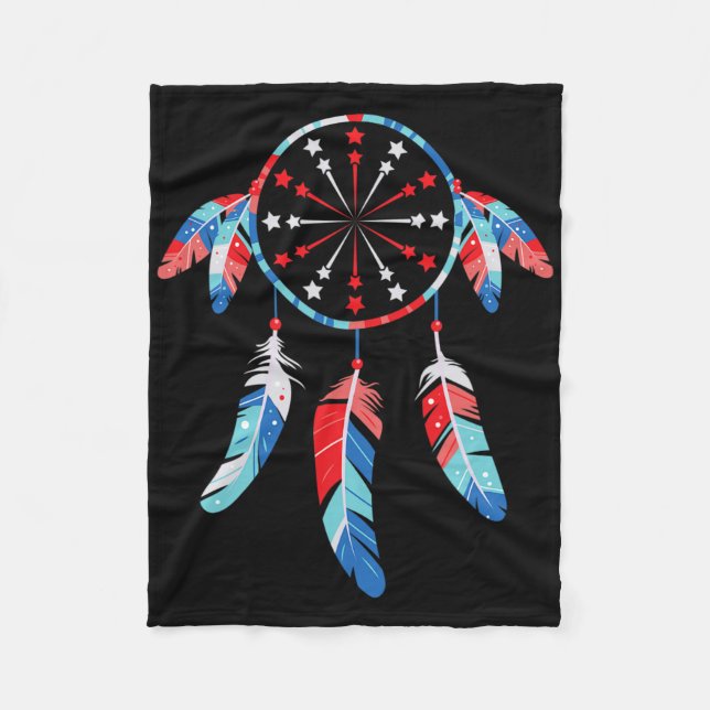 Dream Catcher Wind Chimes 4th Of July  Fleece Blanket (Front)