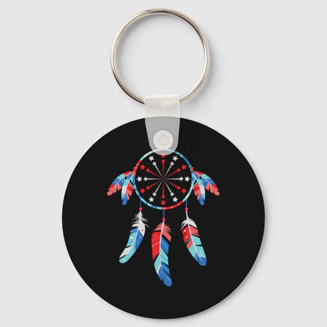 Dream Catcher Wind Chimes 4TH Of July Key Ring (Front)