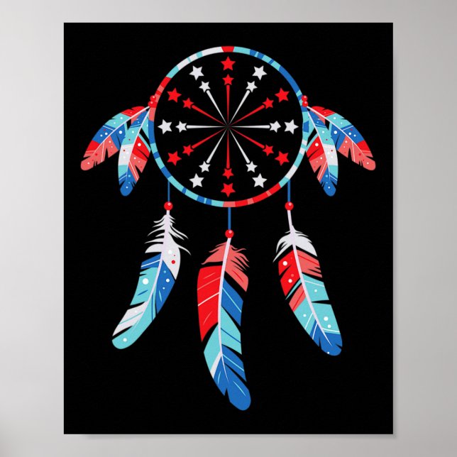Dream Catcher Wind Chimes 4th Of July  Poster (Front)