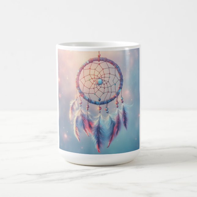 Dream Catcher with Soft Feathers and Beads Coffee Mug (Center)