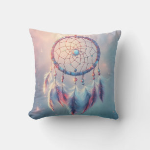 Dream Catcher with Soft Feathers and Beads Cushion