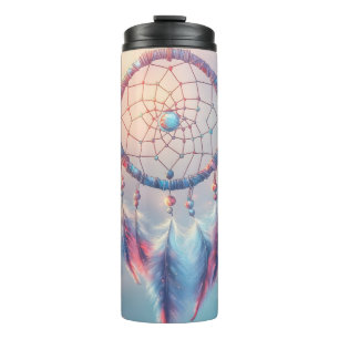 Dream Catcher with Soft Feathers and Beads Thermal Tumbler
