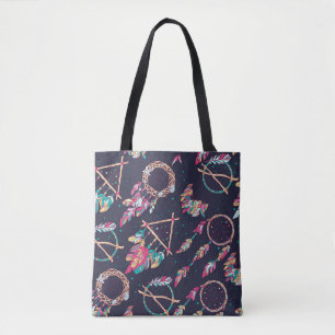 Dream catchers: vintage seamless pattern. tote bag