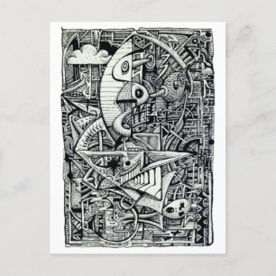 Dream Chamber, ink drawing Postcard