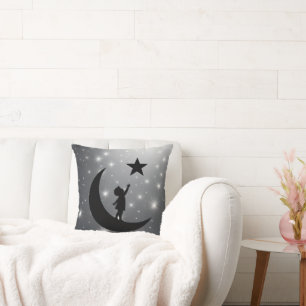 Dream Chaser Cute Minimalist Moon and Star Design Cushion