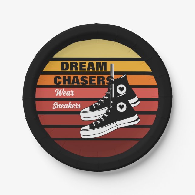 Dream Chasers Wear Sneakers Paper Plate (Front)