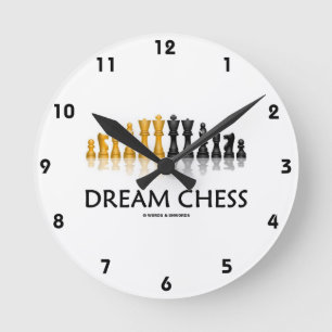 Dream Chess Reflective Chess Set (Chess Pieces) Round Clock