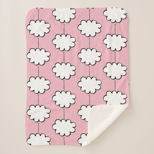 Dream Clouds on Strings Sherpa Blanket (Front)
