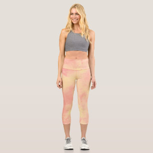 Dream Clouds - Orange & yellow Capri Leggings
