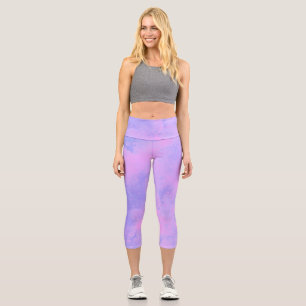 Dream Clouds - Pink & Purple Capri Leggings
