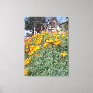 Dream Cottage in a Field of Poppies Canvas Print