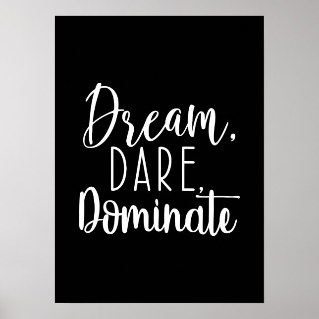 Dream, Dare, Dominate - Hustle, Gym, Success Poster (Front)