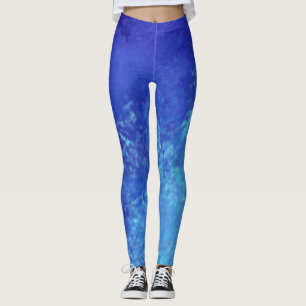 Dream effect paint splatter clouds Blue Leggings