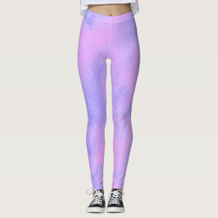 Dream effect paint splatter clouds pink & purple leggings