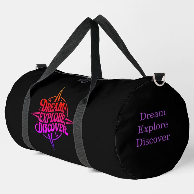 Dream Explore Discover Duffle Bag (Left Corner)