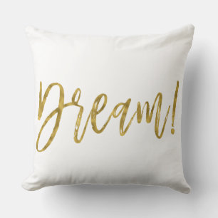 Dream Faux Gold Foil Pillow