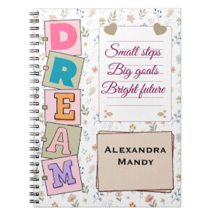 dream floral personalised quotation notebook