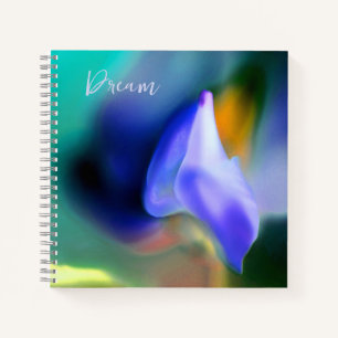 "Dream" Floral Print Spiral Notebook