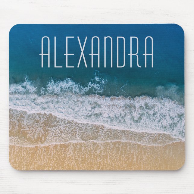 Dream Florida Tropical Sand Beach Name Customized Mouse Mat (Front)