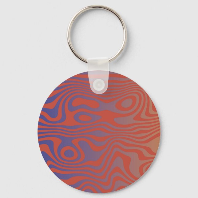 Dream Flow l Abstract Trippy Pattern - No. 01 Key Ring (Front)