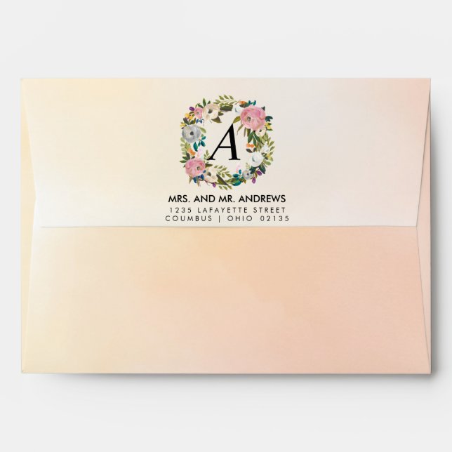 Dream Garden Floral Personalised Wedding Envelopes (Back (Top Flap))