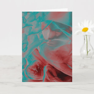 Dream girl heart blue & red dreamy woman Birthday  Card
