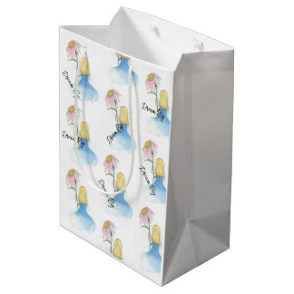 Dream Girl holding a Giant Flower "Dream Big" Medium Gift Bag