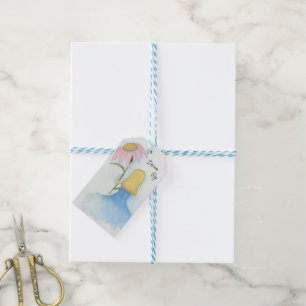 Dream Girl holding Giant Flower "Dream Big" Gift Tags