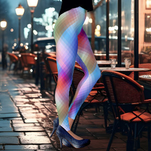 Dream Glass Chequered Colourful Spring Leggings