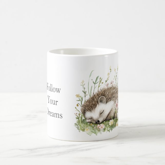 Dream Hedgehog Floral Coffee Mug (Center)