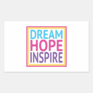 Dream Hope Inspire - Keys to Happiness Rectangular Sticker