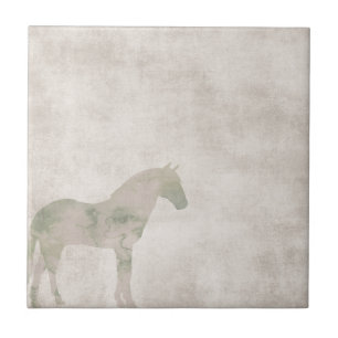 Dream Horse: Watercolor horse on dust brown Tile