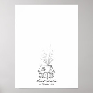 Dream House Fingerprint Wedding Guest Book 