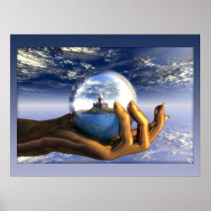 Dream in a hand poster